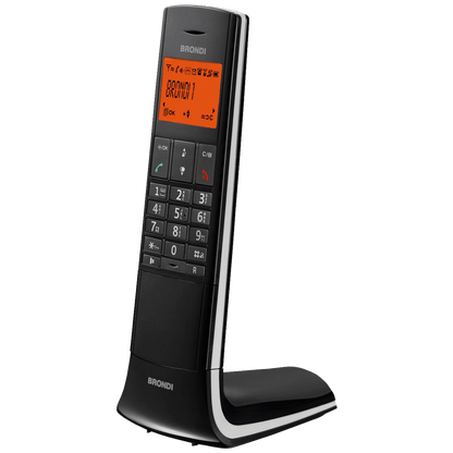 Brondi Telefon bežični, alfanumerički display, DECT GAP - Lemure, Black