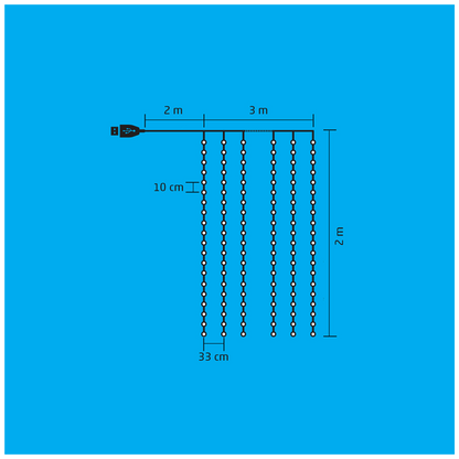 home Dekorativna rasvjeta, micro LED svjetlosna zavjesa - MLF 200/WW