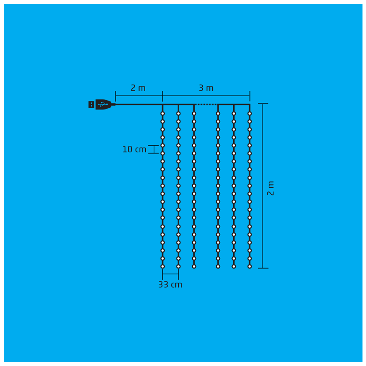 home Dekorativna rasvjeta, micro LED svjetlosna zavjesa - MLF 200/WH