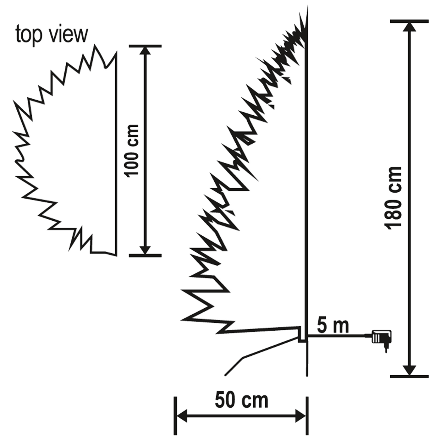 home Dekorativni bor s LED rasvjetom, 3D + 2D iglice, 180 cm - KMF 7/180