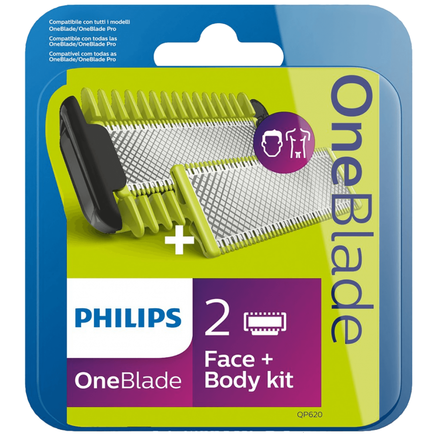 Philips Komplet Lice + Tijelo za OneBlade - QP620/50