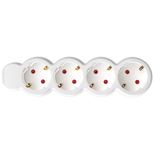 home Produžni kabl, 4 utičnica, 1.5mm², 3 met, bijeli - NV 4-3/WH/1.5