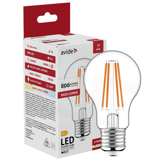 Avide Sijalica, LED 7W, E27, 2700K, 360°, 230V AC - Globe 7W E27