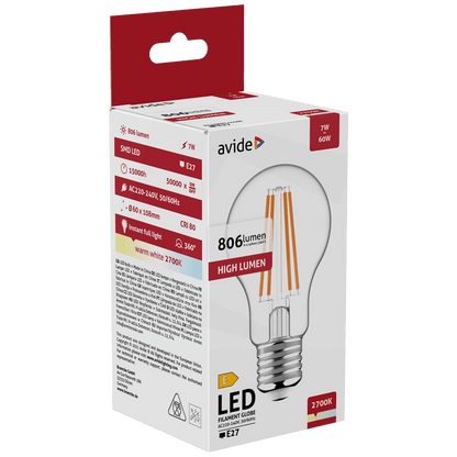 Avide Sijalica, LED 7W, E27, 2700K, 360°, 230V AC - Globe 7W E27