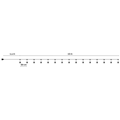 Avide Kabel sa 10 sijaličnih grla E27, dužina 10 met., Outdoor - Outdoor E27 String 10m