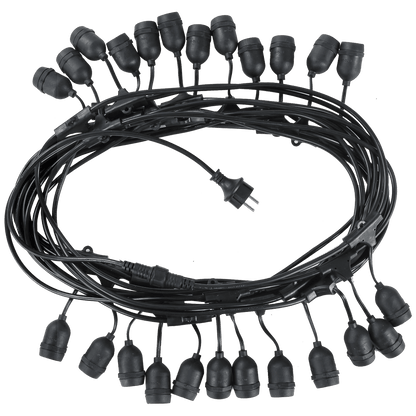 Avide Kabel sa 24 sijaličnih grla E27, dužina 15 met., Outdoor - Outdoor E27 String 15m