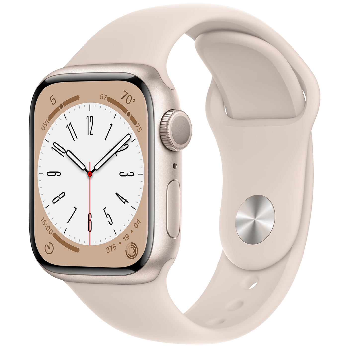 Apple Pametni sat, 1.69" LTPO OLED zaslon, vodootporan BT, WiFi - Watch Series 8 GPS 41mm Starlight
