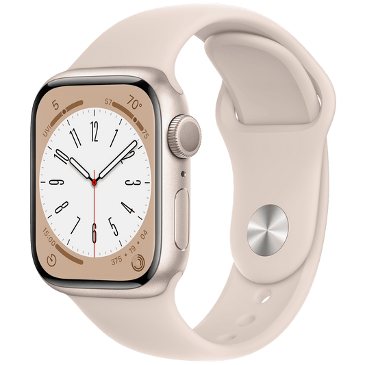 Apple Pametni sat, 1.69" LTPO OLED zaslon, vodootporan BT, WiFi - Watch Series 8 GPS 41mm Starlight