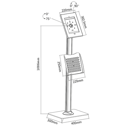 Maclean Stalak za tablet, držač za brošure, Anti-theft - MC-724