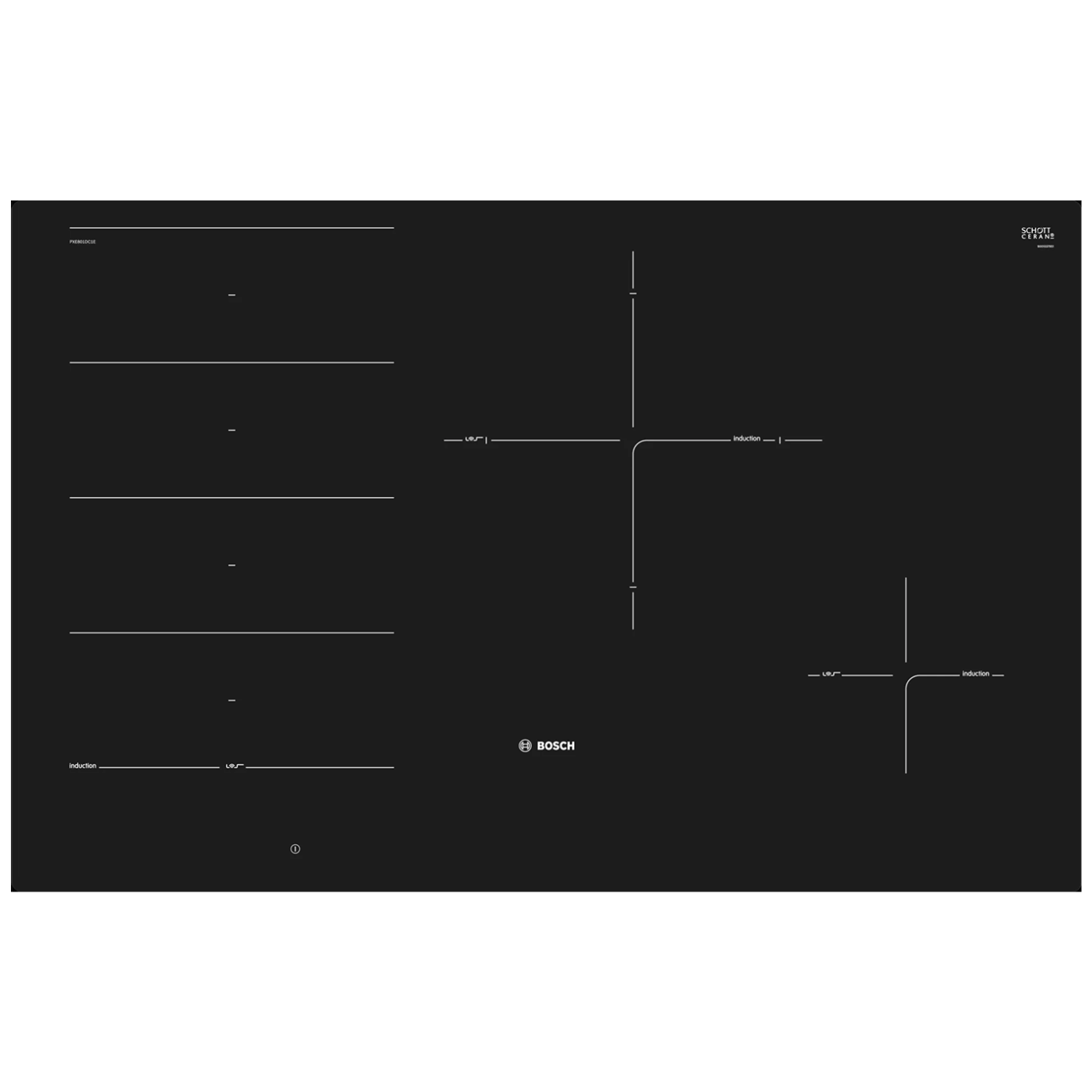 Bosch Ugradbena indukcijska ploča za kuhanje, 80 cm - PXE801DC1E