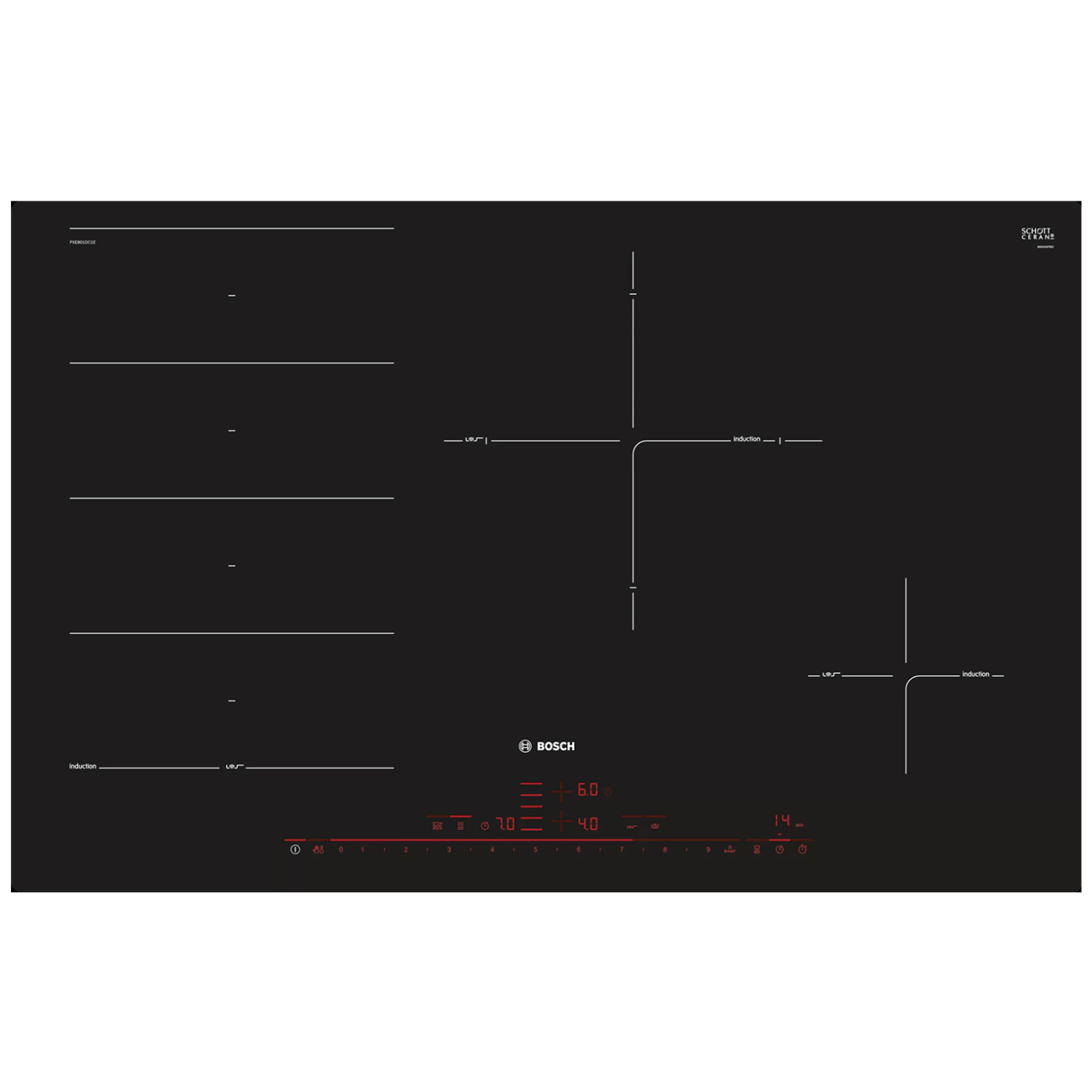 Bosch Ugradbena indukcijska ploča za kuhanje, 80 cm - PXE801DC1E