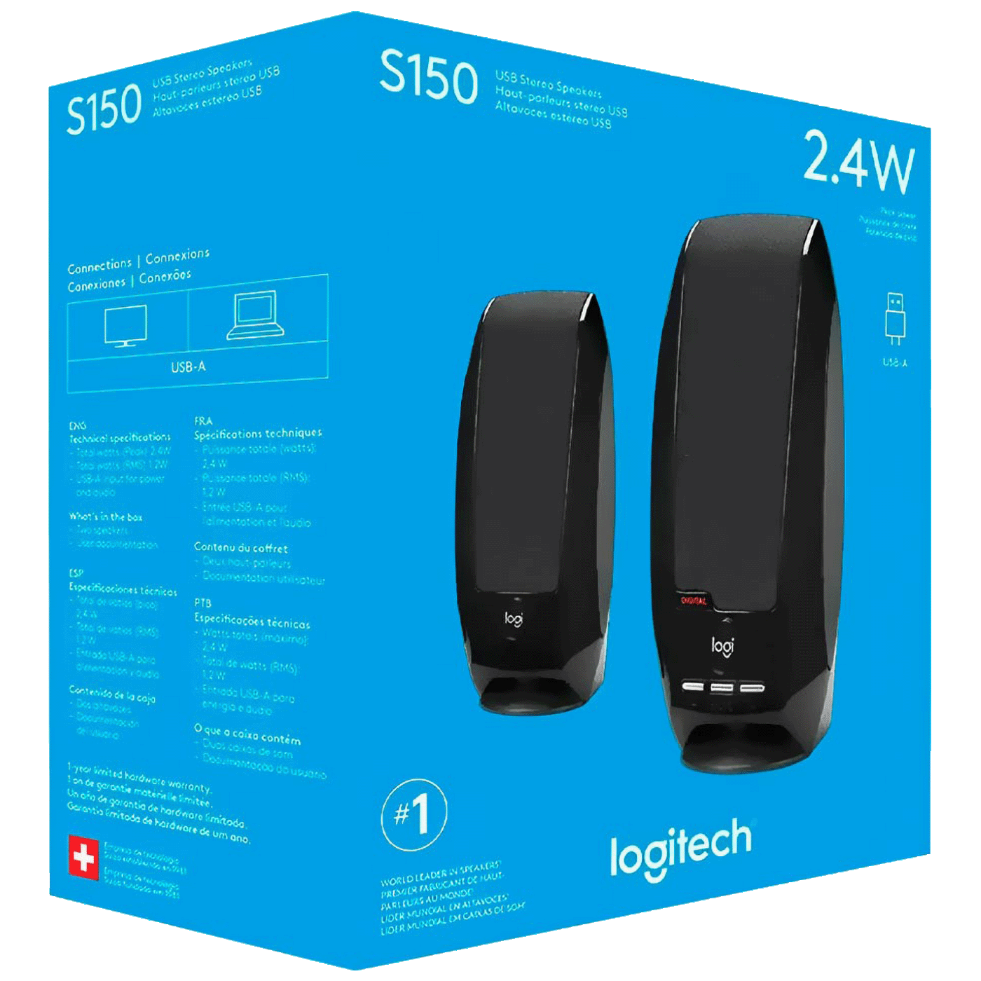 Logitech Zvučnici 2.0, 2.4 W, USB - S150