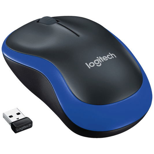 Logitech Miš bežični, 2.4 GHz, 1000 dpi, USB nano, Blue - M185