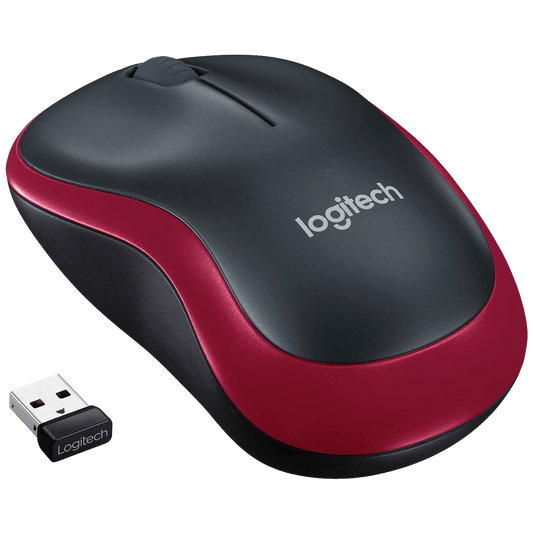 Logitech Miš bežični, 2.4 GHz, 1000 dpi, USB nano, Red - M185