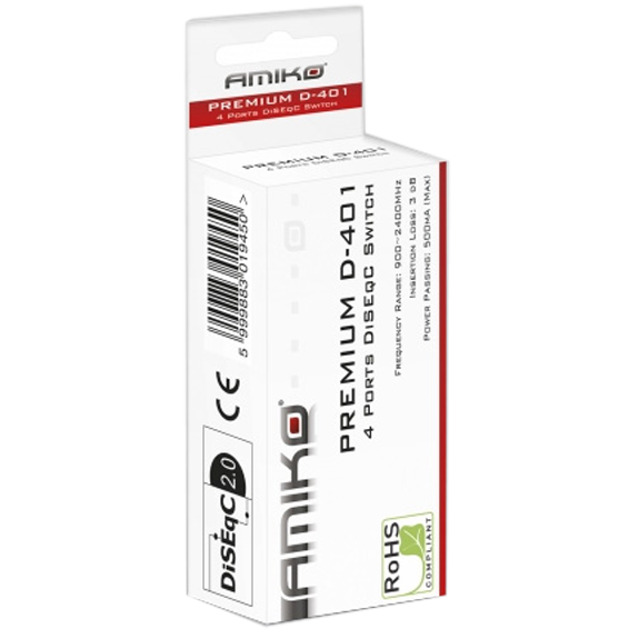 Amiko Diseqc sklopka, 4 ulaza, sa kučištem - D-401