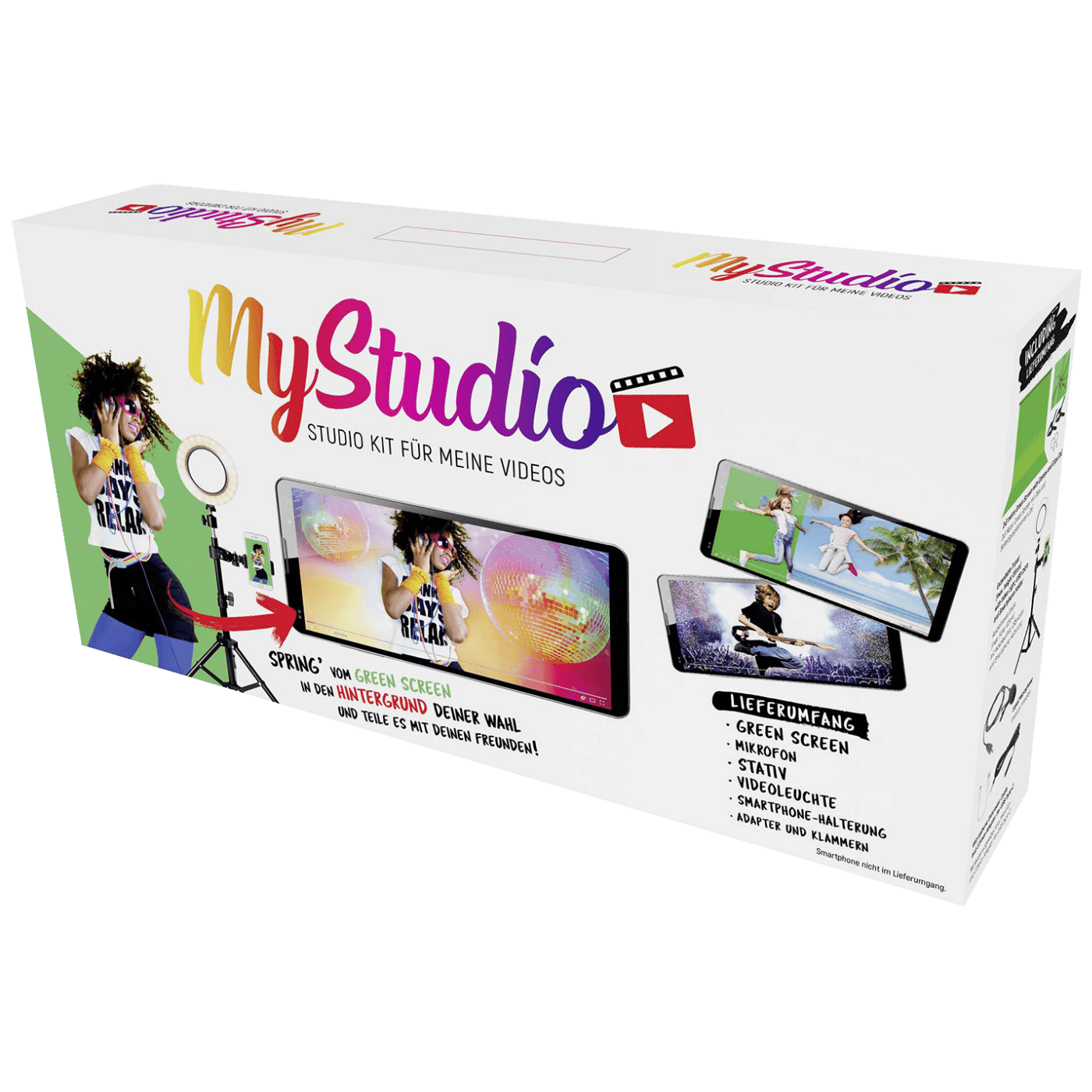 Easypix Photo studio, LED svjetlo, tripod, mikrofon, zelena pozadina - MyStudio Studio Kit
