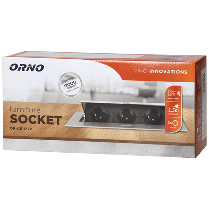 Orno Produžni kabel sa 3 x Schuko utičnice, ugradbena - OR-AE-1372(GS)/B