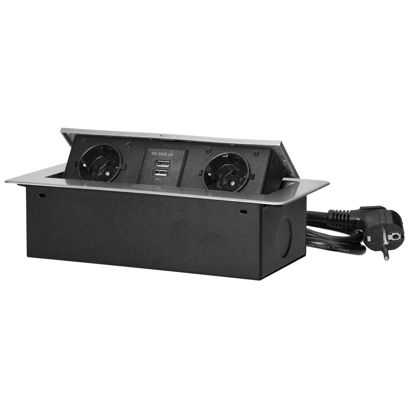 Orno Produžni kabel sa 2 x Schuko utičnice + 2 x USB, ugradbena - OR-AE-13126(GS)/G