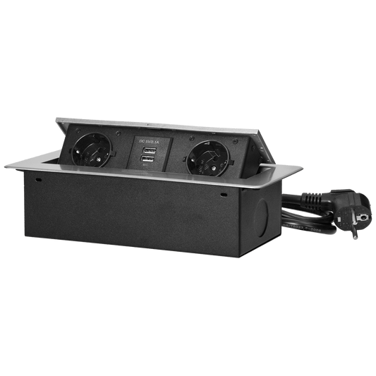 Orno Produžni kabel sa 2 x Schuko utičnice + 2 x USB, ugradbena - OR-AE-13126(GS)/G