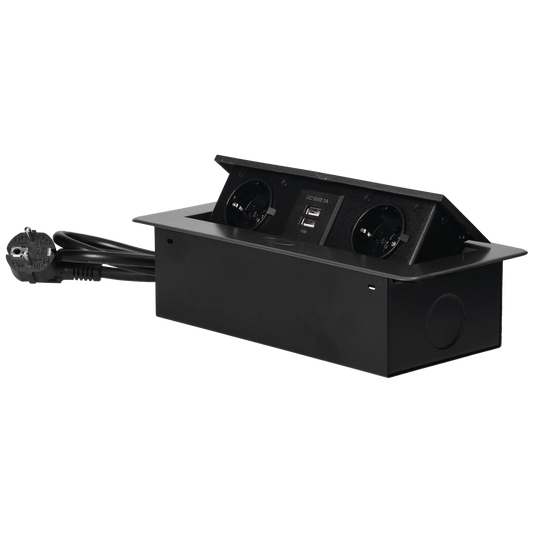 Orno Produžni kabel sa 2 x Schuko utičnice + 2 x USB, ugradbena - OR-AE-13126(GS)/GR