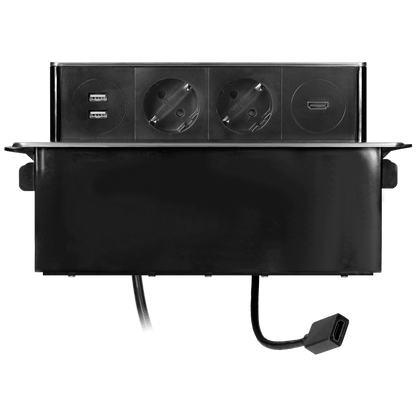 Orno Produžni kabel sa 2 x Schuko,2 x USB utičnice,HDMI,ugradbena - OR-GM-9016(GS)/B-G