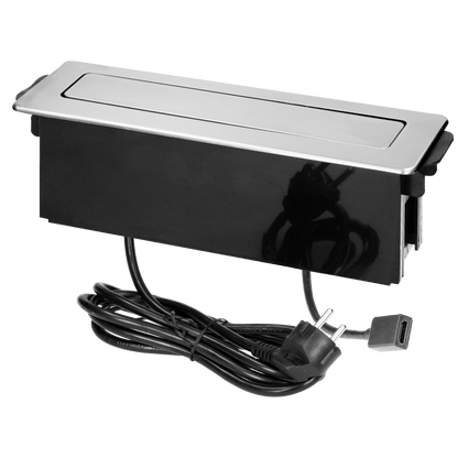 Orno Produžni kabel sa 2 x Schuko,2 x USB utičnice,HDMI,ugradbena - OR-GM-9016(GS)/B-G