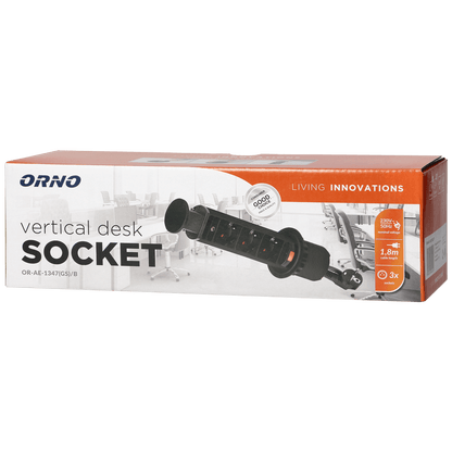 Orno Produžni kabel sa 3 x Schuko utičnice, ugradbena - OR-AE-1347(GS)/B