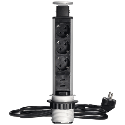 Orno Produžni kabel sa 3 x Schuko utičnice + 2 x USB, ugradbena - OR-AE-1349(GS)