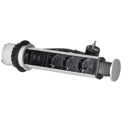 Orno Produžni kabel sa 3 x Schuko utičnice + 2 x USB, ugradbena - OR-AE-1349(GS)