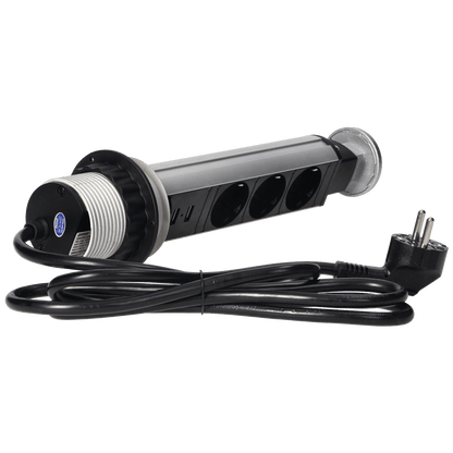 Orno Produžni kabel sa 3 x Schuko utičnice + 2 x USB, ugradbena - OR-AE-1349(GS)