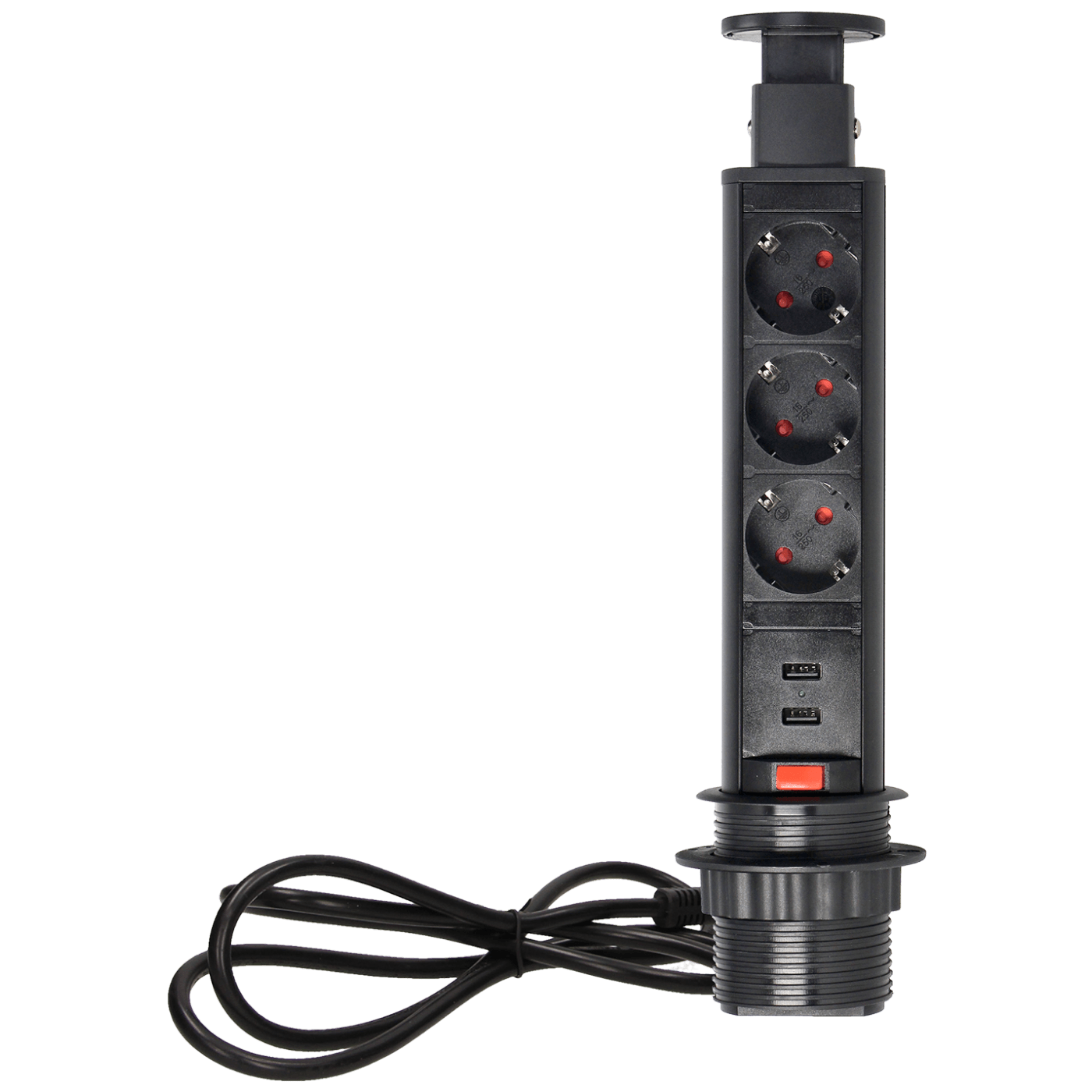 Orno Produžni kabel sa 3 x Schuko utičnice + 2 x USB, ugradbena - OR-AE-1349(GS)/B