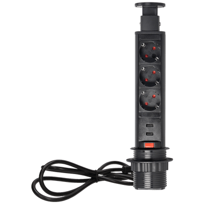 Orno Produžni kabel sa 3 x Schuko utičnice + 2 x USB, ugradbena - OR-AE-1349(GS)/B