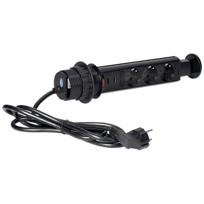 Orno Produžni kabel sa 3 x Schuko utičnice + 2 x USB, ugradbena - OR-AE-1349(GS)/B