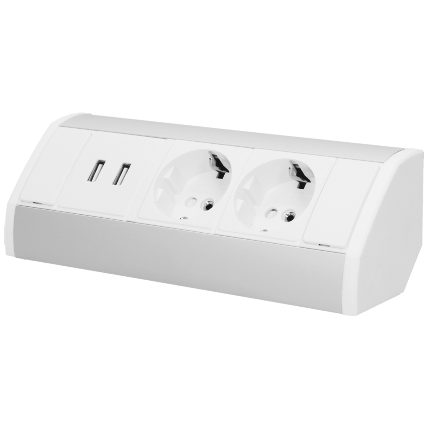 Orno Produžni kabel sa 2 x Schuko utičnice, 2 x USB, ugradbena - OR-GM-9003/W-G(GS)