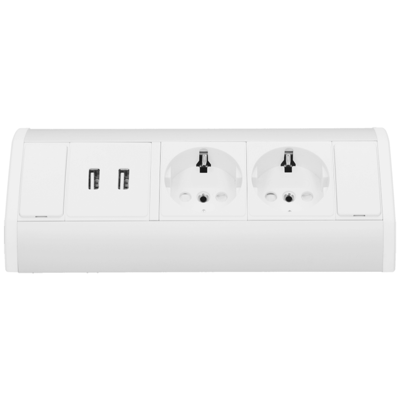 Orno Produžni kabel sa 2 x Schuko utičnice, 2 x USB, ugradbena - OR-GM-9003/W-G(GS)