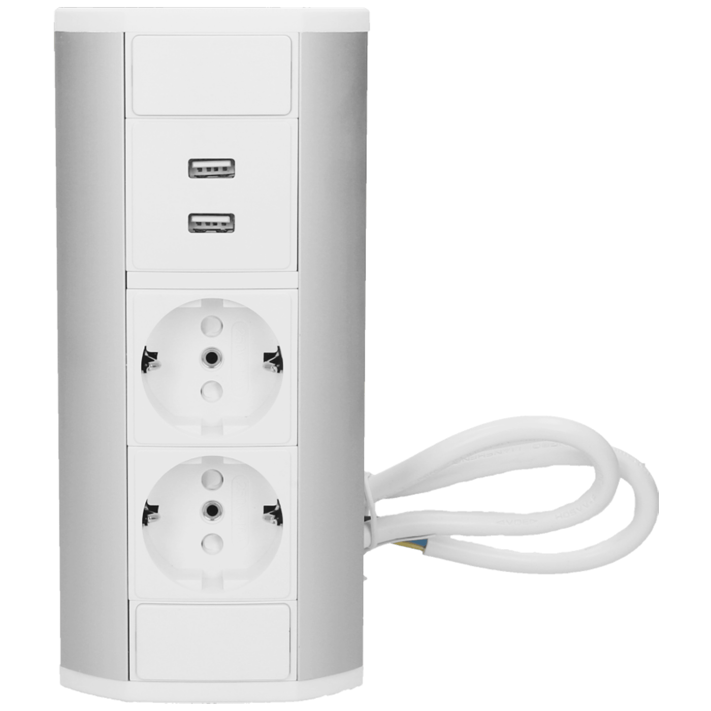 Orno Produžni kabel sa 2 x Schuko utičnice, 2 x USB, ugradbena - OR-GM-9003/W-G(GS)