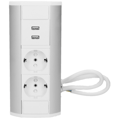 Orno Produžni kabel sa 2 x Schuko utičnice, 2 x USB, ugradbena - OR-GM-9003/W-G(GS)