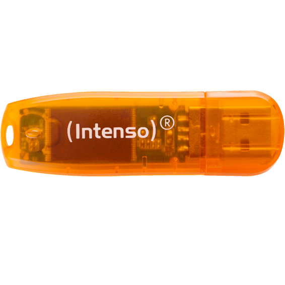 (Intenso) USB Flash drive 64GB Hi-Speed USB 2.0, Rainbow Line, ORANGE - USB2.0-64GB/Rainbow