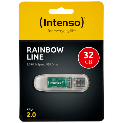 (Intenso) USB Flash drive 32GB Hi-Speed USB 2.0,Rainbow Line,TRANSP. - USB2.0-32GB/Rainbow