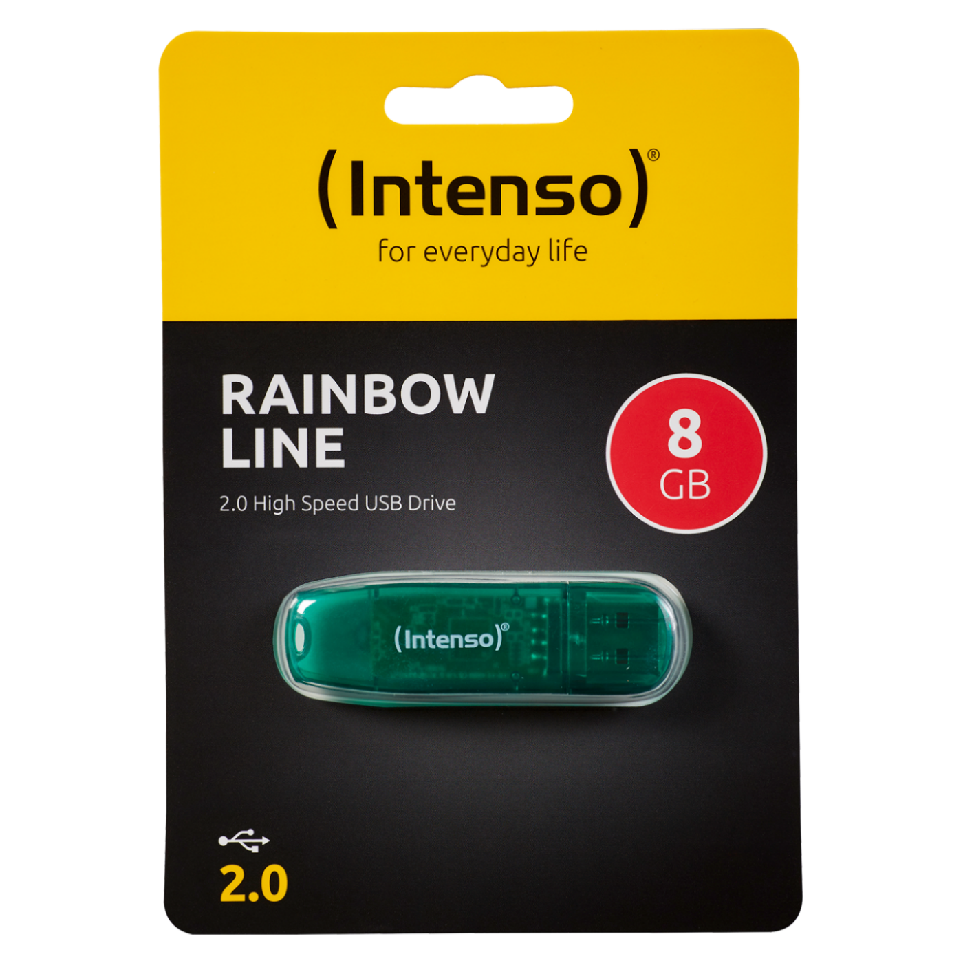 (Intenso) USB Flash drive 8GB Hi-Speed USB 2.0, Rainbow Line, ZELENI - USB2.0-8GB/Rainbow