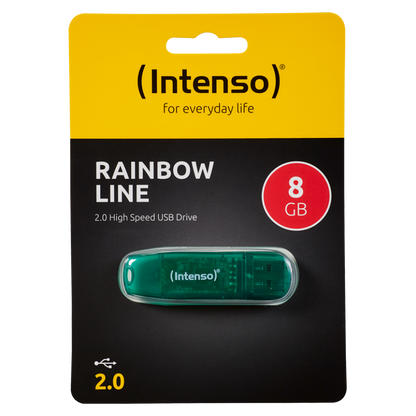(Intenso) USB Flash drive 8GB Hi-Speed USB 2.0, Rainbow Line, ZELENI - USB2.0-8GB/Rainbow