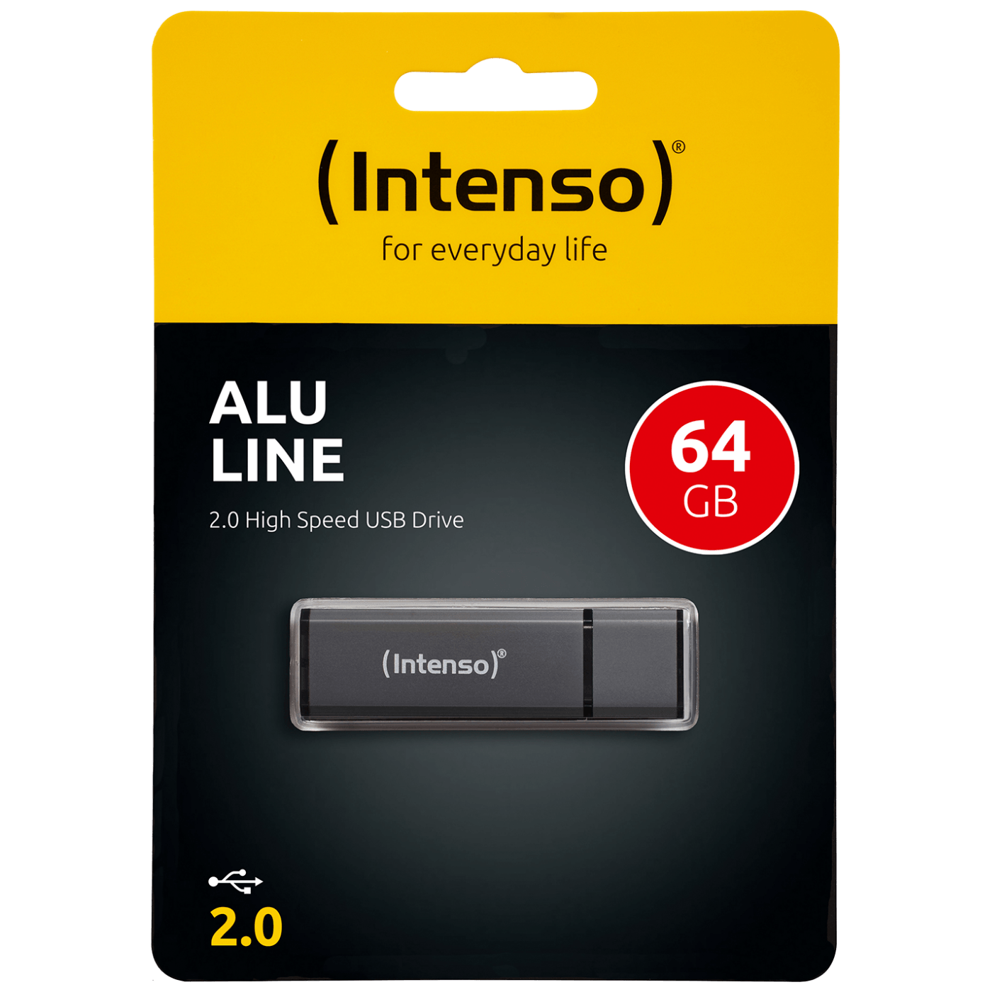 (Intenso) USB Flash drive 64GB Hi-Speed USB 2.0, ALU Line - USB2.0-64GB/Alu-a