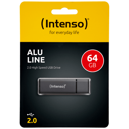 (Intenso) USB Flash drive 64GB Hi-Speed USB 2.0, ALU Line - USB2.0-64GB/Alu-a