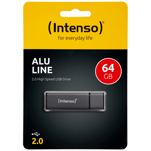 (Intenso) USB Flash drive 64GB Hi-Speed USB 2.0, ALU Line - USB2.0-64GB/Alu-a