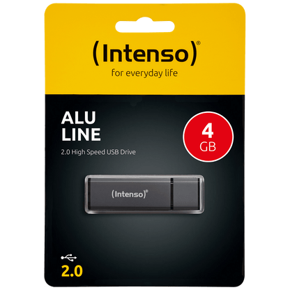 (Intenso) USB Flash drive 4GB Hi-Speed USB 2.0, ALU Line - USB2.0-4GB/Alu-a