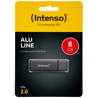 (Intenso) USB Flash drive 8GB Hi-Speed USB 2.0, ALU Line - USB2.0-8GB/Alu-a