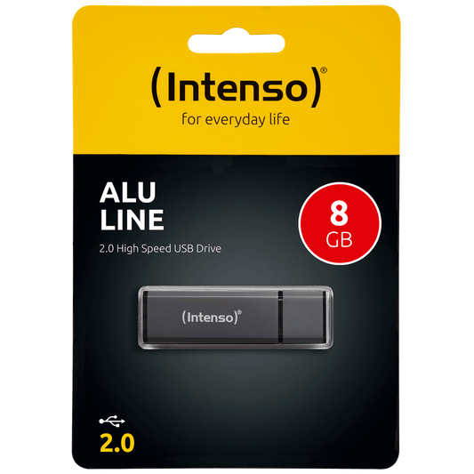 (Intenso) USB Flash drive 8GB Hi-Speed USB 2.0, ALU Line - USB2.0-8GB/Alu-a