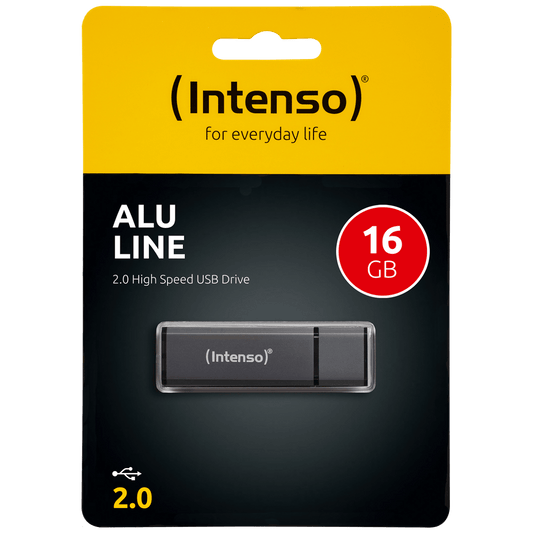 (Intenso) USB Flash drive 16GB Hi-Speed USB 2.0, ALU Line - USB2.0-16GB/Alu-a