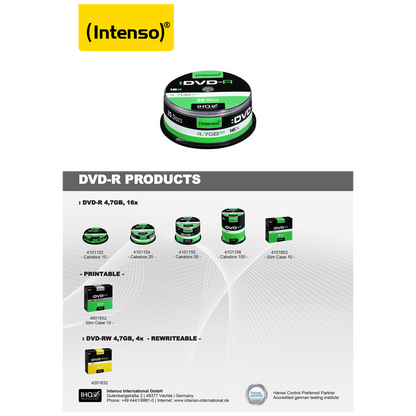 (Intenso) DVD-R 4,7GB pak. 10 komada Slim Case - DVD-R4,7GB/10Slim
