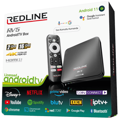 REDLINE Prijemnik Google TV, 4K, 2 / 16 GB, WiFi, Bluetooth, LAN - RV5